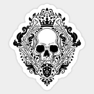 Skull Damask Royal Sticker